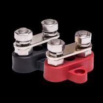 MAI COMPONENTES ELECTRICOS PARA AUTOMOVIL TD01NR - JUEGO TERMINALES DOBLES CON ROSCA M8 NEGRO Y ROJO